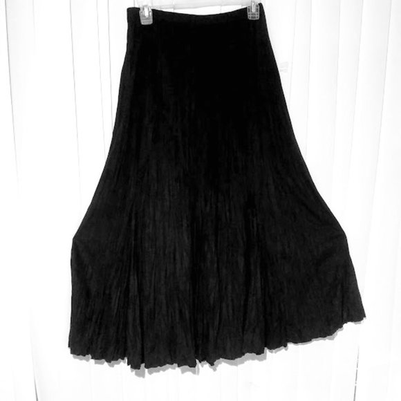 *CHICO'S*SKIRT*FLARED MAXI*BLACK*BOHEMIAN/SHABBY CHIC STYLE*WOMEN SIZE 1 Small - Picture 1 of 7